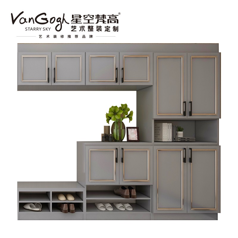 【星空梵高】現(xiàn)代簡(jiǎn)約整體定制玄關(guān)柜 林茲之夜·法式門(mén)芯-3玄關(guān)柜