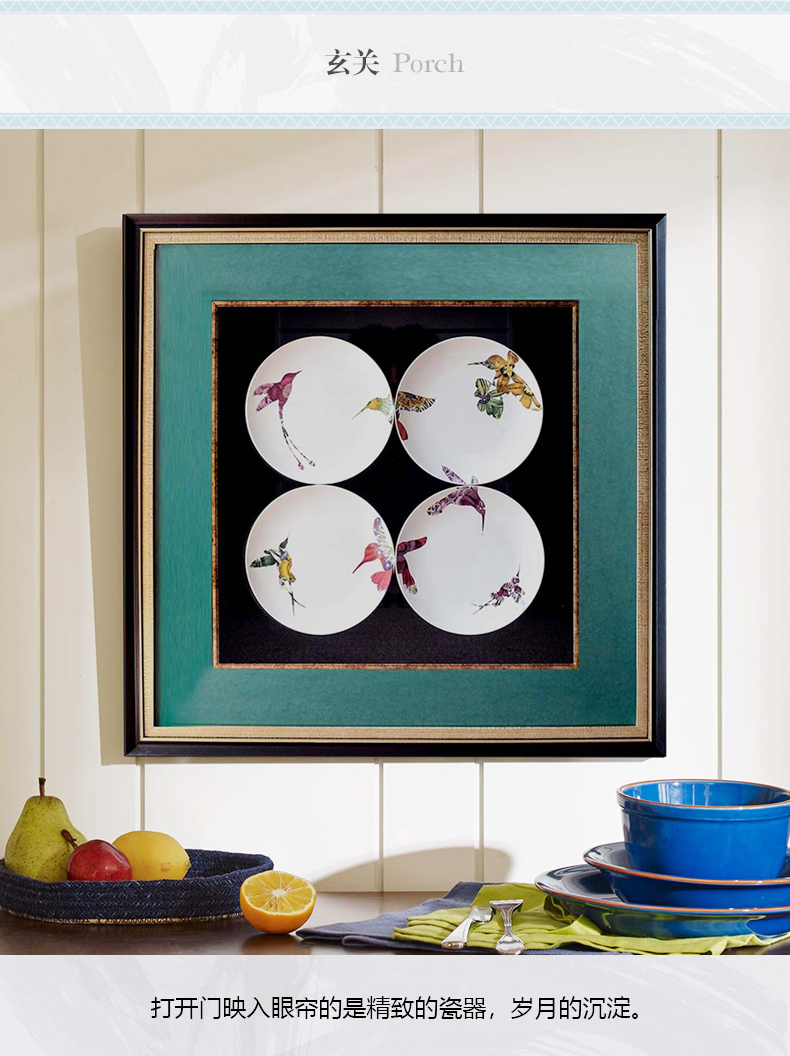 設計師樣板間實物盤子畫 現代輕奢餐廳玄關立體掛畫 錦瓷