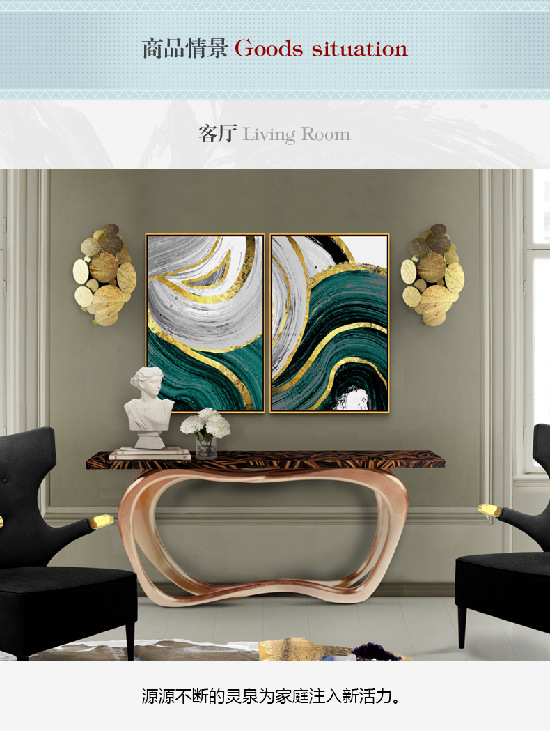 現(xiàn)代簡約抽象組合客廳玄關臥室有框掛畫 晶瓷畫 純手繪油畫 靈源