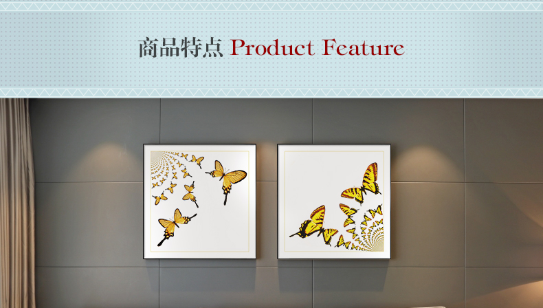 現(xiàn)代輕奢簡歐動(dòng)物裝飾畫 餐廳蝴蝶標(biāo)本鋁合金框晶瓷畫 純手繪油畫 蝶舞