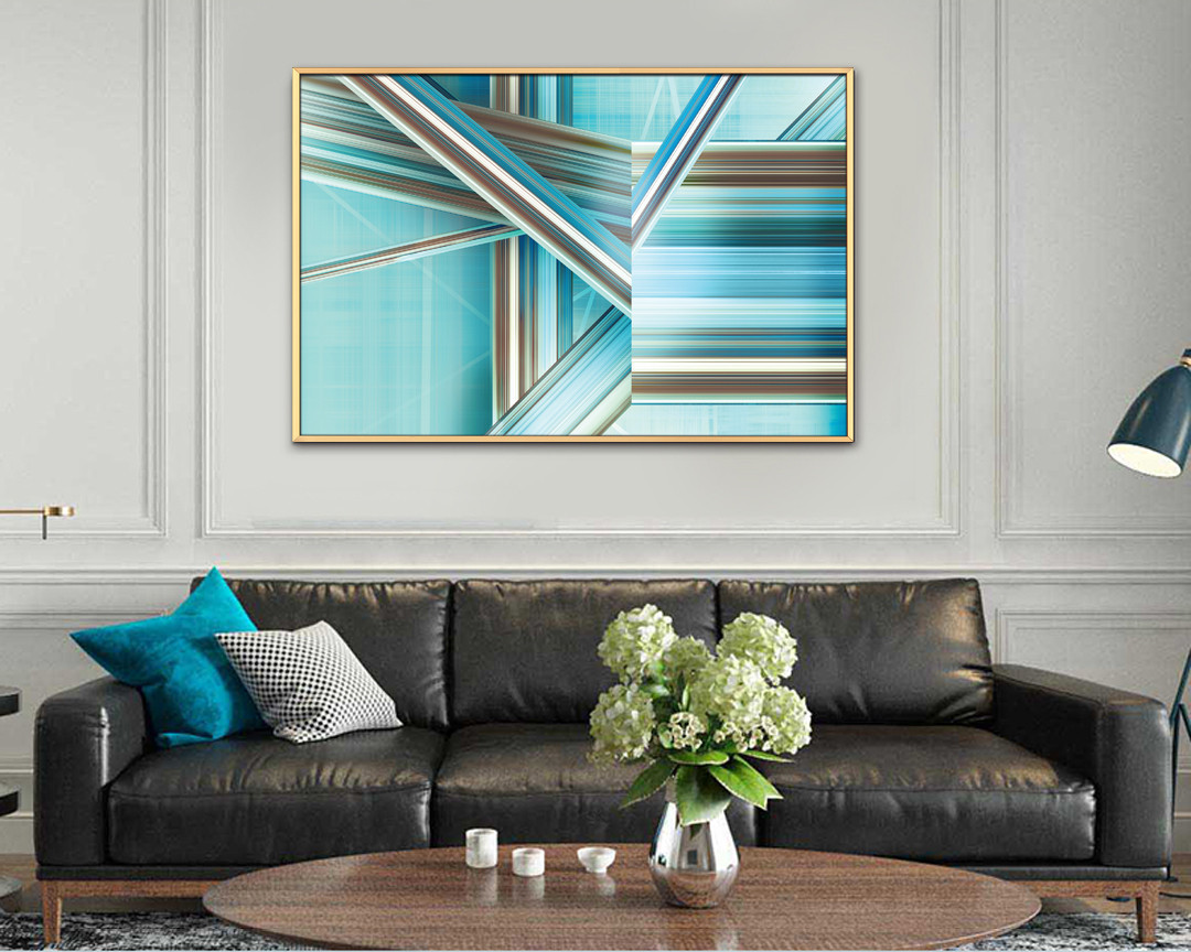 客廳裝飾畫(huà) 新中式書(shū)房辦公室配畫(huà) 晶瓷畫(huà) 壁畫(huà)  幾何系列