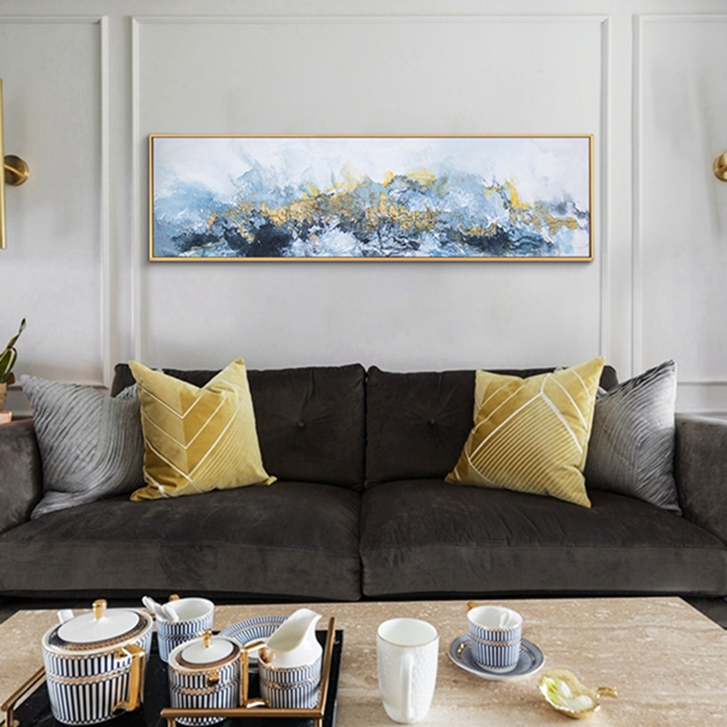 抽象客廳裝飾畫 臥室原創(chuàng)純手繪厚肌理畫 廚房環(huán)保PS框掛畫 遠(yuǎn)山黃葉