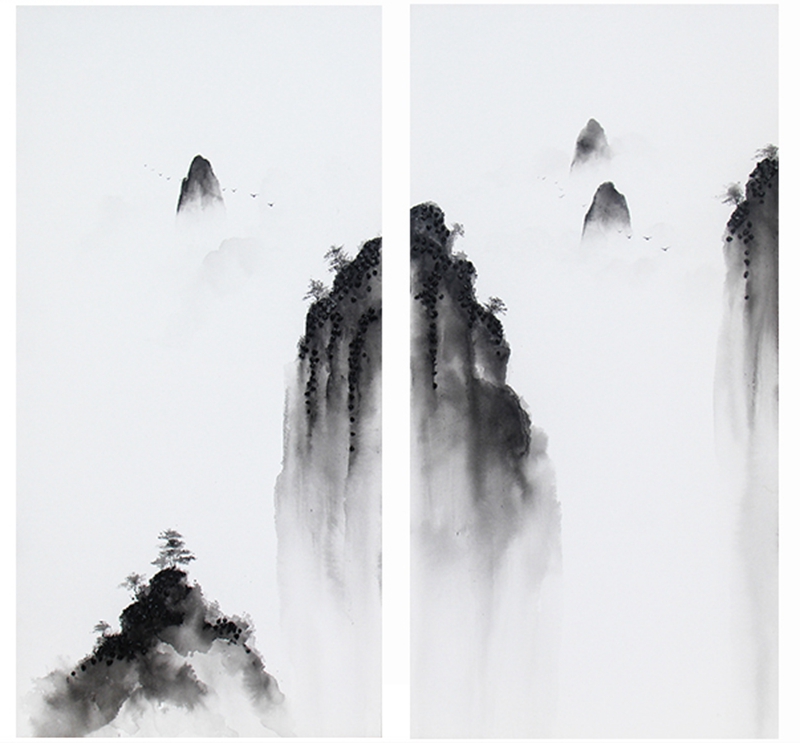 新中式客廳裝飾畫(huà) 書(shū)房原創(chuàng)純手繪畫(huà) 玄關(guān)環(huán)保PS框掛畫(huà) 遠(yuǎn)山