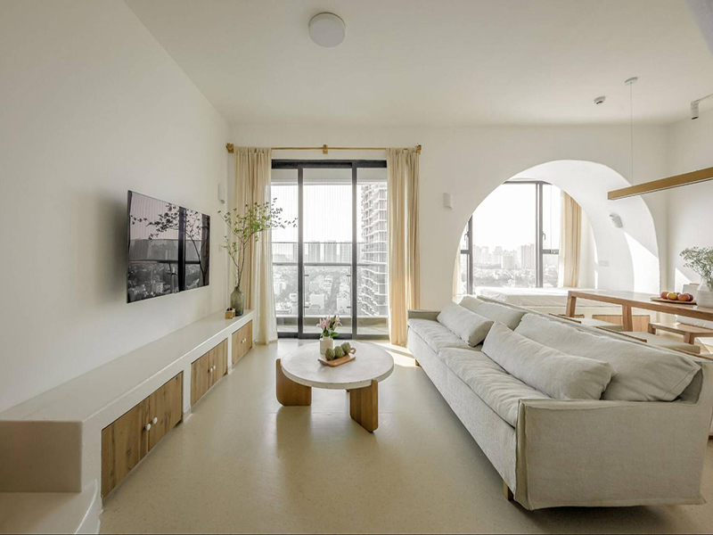 遼陽復(fù)式裝修，全屋大白墻看似不豪華，細(xì)節(jié)卻做得很到位，顏值超高